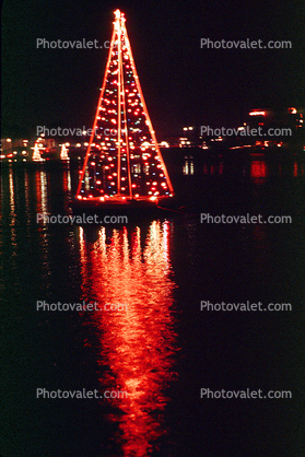 Lighted Christmas Tree on the Lake