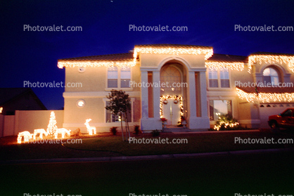 Christmas Lights, home, house, building