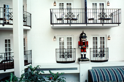 Tin Soldier on a balcony, storybook scene
