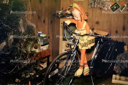 Christmas Tree, Bicycle, Doll, Living Room, television, 1950s