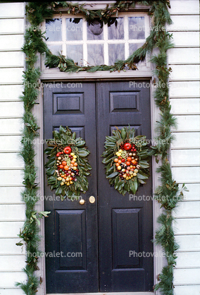 Door, Doorway, Wreath, Heart, Entrance