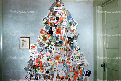 Tree made from cards, 1940s