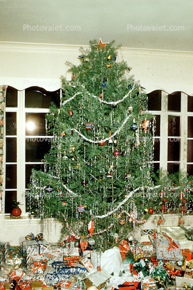 Tree, Presents, Gifts, Decorations, Ornaments, 1950s