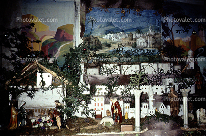 Nativity Scene, Nazareth, village, storybook scene
