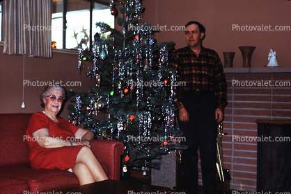Grandma, Tree, Lights, 1950s
