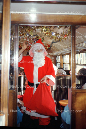 Santa Claus in a railcar, 1950s