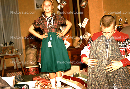 Unwrapping Presents, 1950s