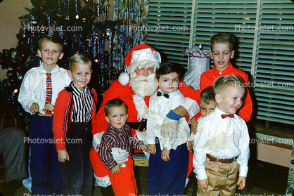 Boys with Santa Claus, 1950s