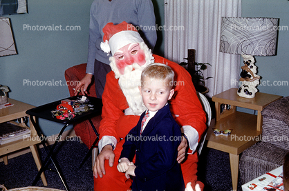Santa Claus, Boy, Lamp Shade, 1950s