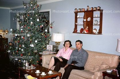 Wopman, Man, Sofa, decorated tree, 1950s