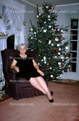 Grandmother and Decorated Tree, 1950s