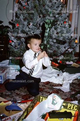 Boy and  His Combat-Line Rifle Gift, December 1964