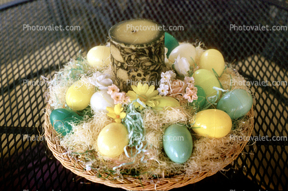 Candle, Eggs, Basket, 1950s