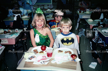 Princess, Batman, Cake, Classroom Party, 1960s