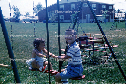 Swings, Backyard, July 1964, 1960s