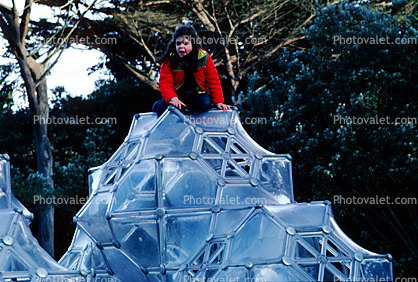 Girl Child in a Curved Space Diamond Structure, Biomorphic Shape, SF Zoo, 22 February 1982