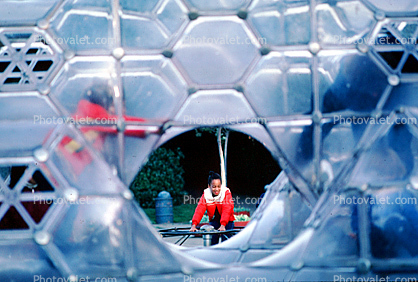 Child in a Curved Space Diamond Structure, Biomorphic Shape, SF Zoo, 22 February 1982