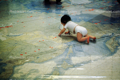 Child on Dymaxion Map, Baby, Toddler