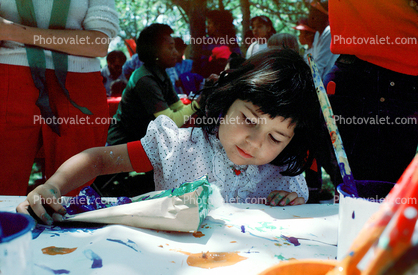 Girl, Painting, Children Playing