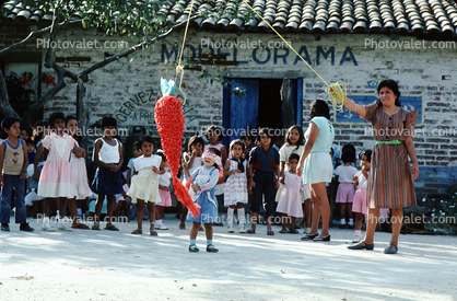 Pi?ata, Pinata, Girl, Elementary School, Yelapa, Mexico
