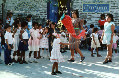 Pi?ata, Pinata, Girl, Elementary School, Yelapa, Mexico