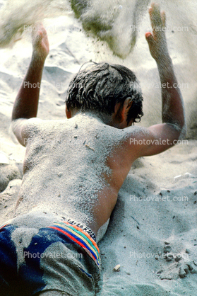 sand, boy, beach, trunks