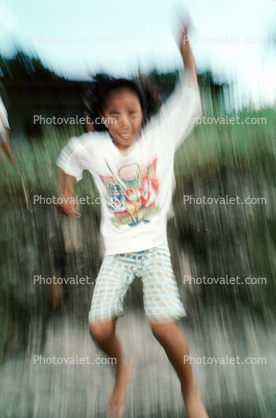 girl, jump, jumping, smiles
