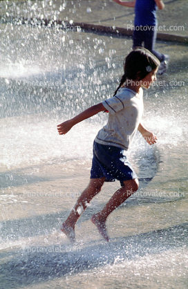 Water Fountain, aquatics, Girl, Running