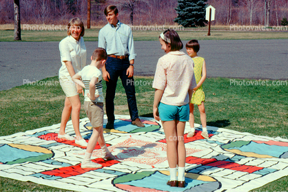 Vintage Parcheesi board game, towel, cloth, girls, boys, May 1968, 1960s