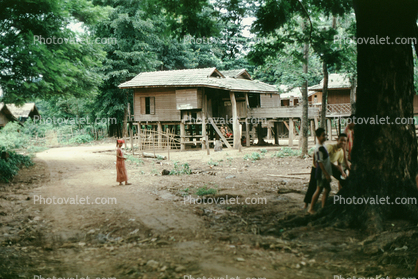 houses, homes, buildings, Hill Tribes, Chiang Mai, 1970