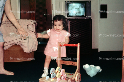 Girl with a duck stroller chair, Television Screen, 1960s