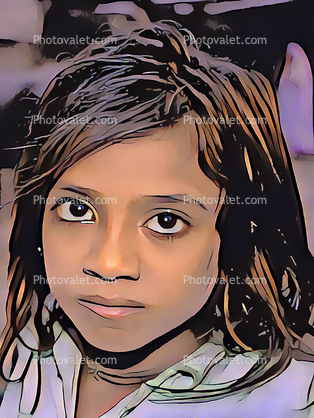 Girls Face in India, Abstract