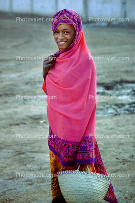 Woman Walking down the Street, Somalia