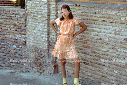 Girl in a dress, contemplating, Tblisi