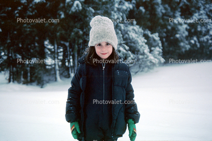 Girl in the Snow, Jacket, Hat, Smiles, Gloves