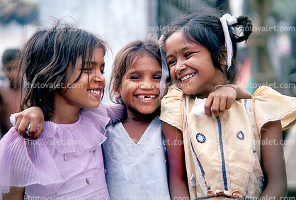 Trio, Giggling, Girls, Mumbai, India
