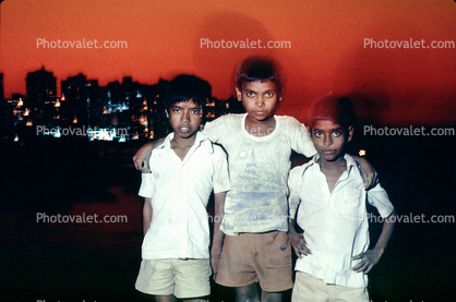 Group of Children, evening, boys, Khroorow Baug