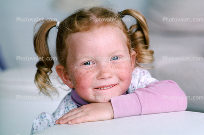 Smiling Girl, Thought, Freckles