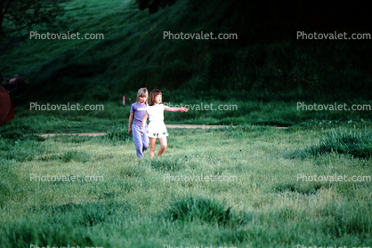 Two Girls Walking, Petaluma Farm