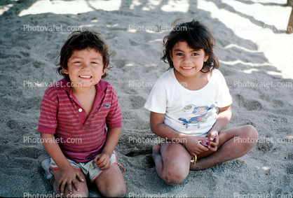 Kids in the Sand, Beach, Yelapa, Mexico