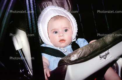 Baby, Bonnet, Strolee, Stroller, Car Seat, 1960s, Toddler