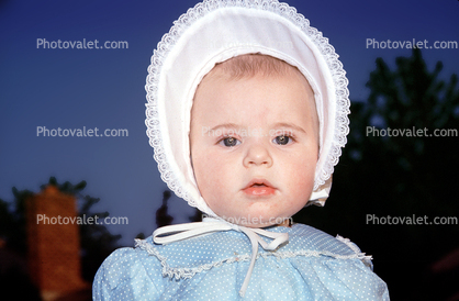 Baby, Bonnet, Face, 1960s, Toddler