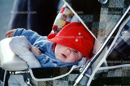 Boy in Stroller and Hat