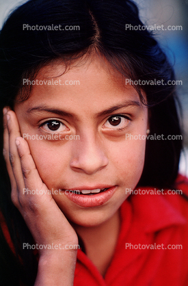 Girl, Female, Face, Hands, Colonia Flores Magone