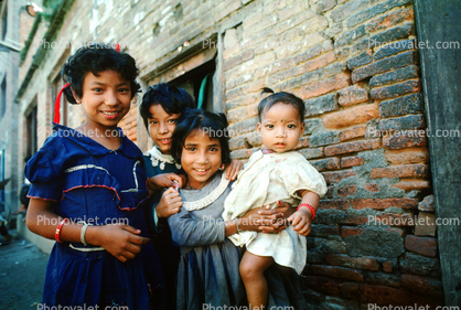 Girls, Toddler, Smiles, Kathmandu, Nepal