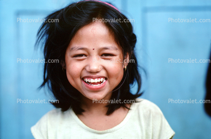 Laughing Girl, smiles, teeth, happy, face, Kathmandu, Nepal
