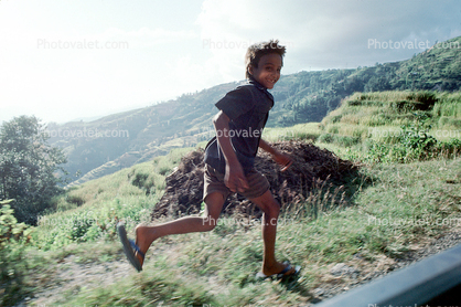 Boy, Smiles, Running, Himalayan Foothills, Nepal