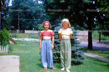 Girls, Friends, Pants, smiles, smiling, cute, Jackie and Carol, 1950s