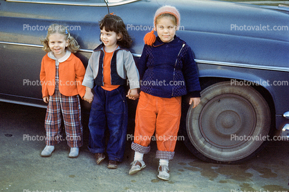 Girls, Jackets, Coats, Smiles, 1950s