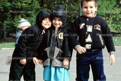 Girls, Boy, fun, jackets, cold, smiles, smiling, cute